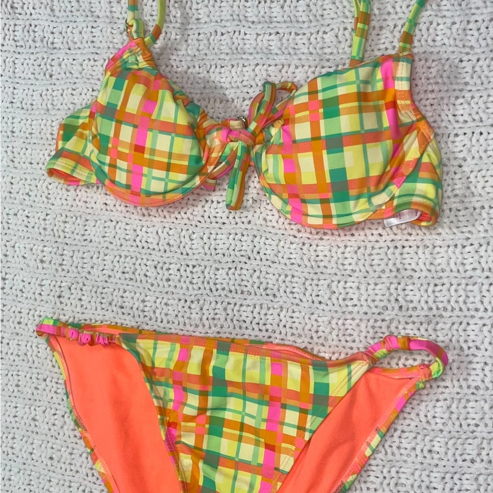 No Boundaries Yellow and Orange Bikini Swimwear TOP AND BOTTOM